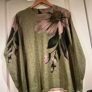 Floral Green Sweater
